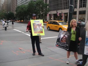 WAR-FAUN Anti-Vivisection demo @ Bristol-Myers Squibb Corporate Offices in NYC (5-28-10) (3)